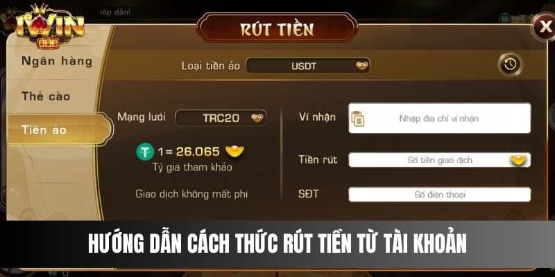 Hướng dẫn cách thức rút tiền từ tài khoản